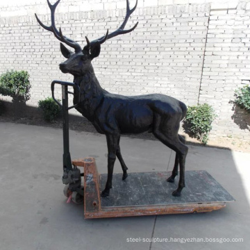 modern garden sculpture metal craft bronze deer statue of brass